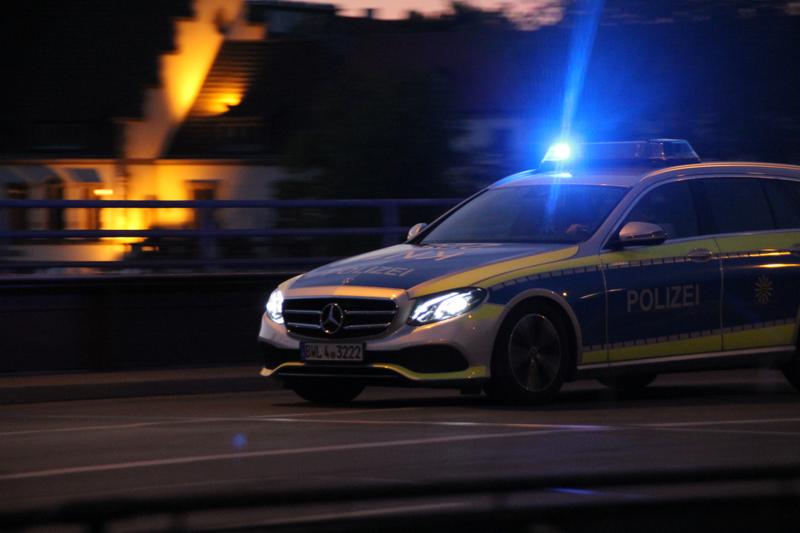 German policecar on the way to an deployment